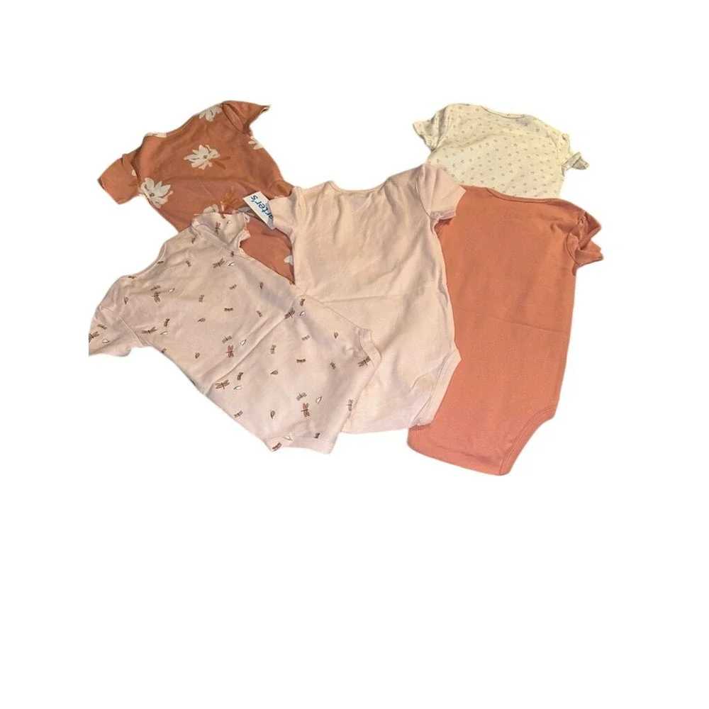 Carters Baby Bodysuits‎ 24 Months 5-Piece Set Cute Prints Short Sleeve NWT